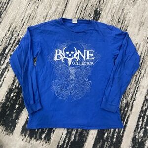 VTG Bone Collector Shirt Mens M Blue Graphic‎ Logo Long Sleeve Hunting Hunt